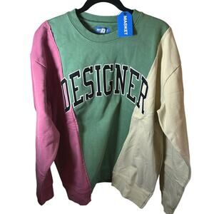 •NWT• Ma®ket Studios (MARKET) DESIGNER Tri-Split Crewneck • Men’s Large